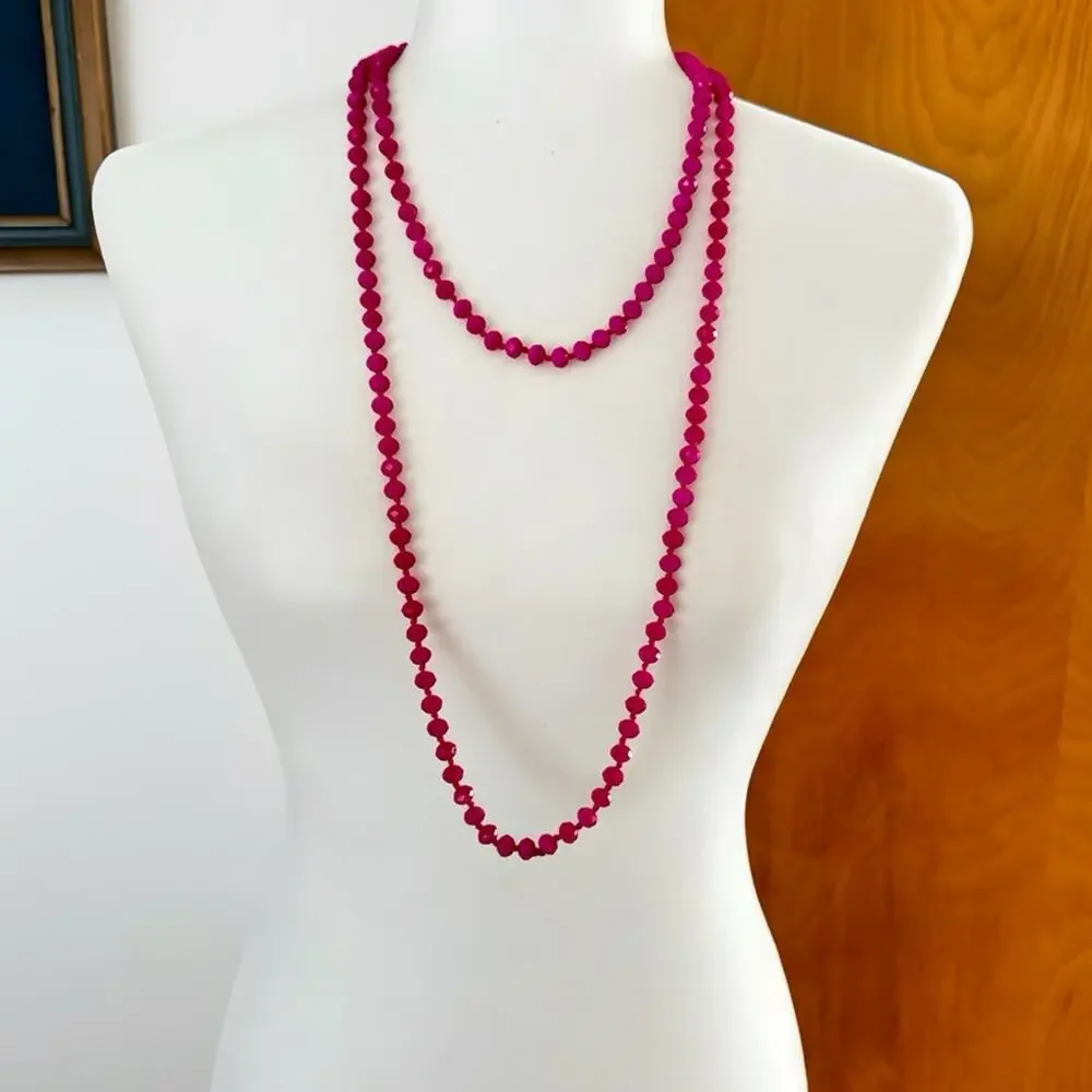 Francesca's Closet Neon Pink Versatile Beaded Necklace